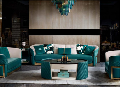 Chesterfield sofa set upholstered sofa couch 3+1 set leather textile fabric